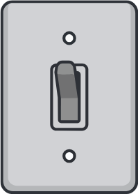 Light switch beside the basement door